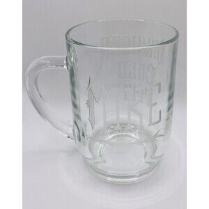Vintage Engraved Medium Size Clear Glass Drinking Mug